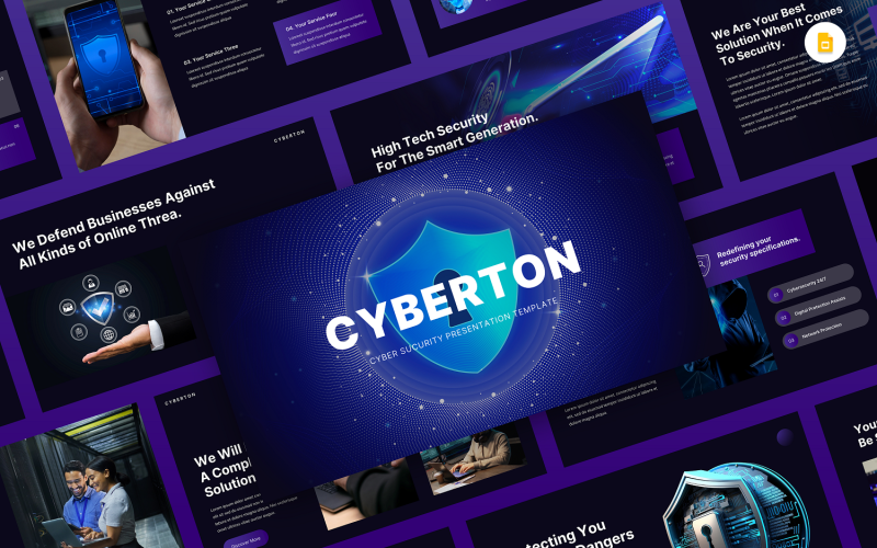 Cyberton - Plantilla de diapositiva de Google de seguridad cibernética