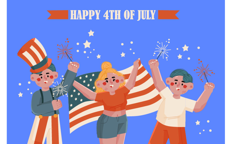 Illustration de fond du 4 juillet