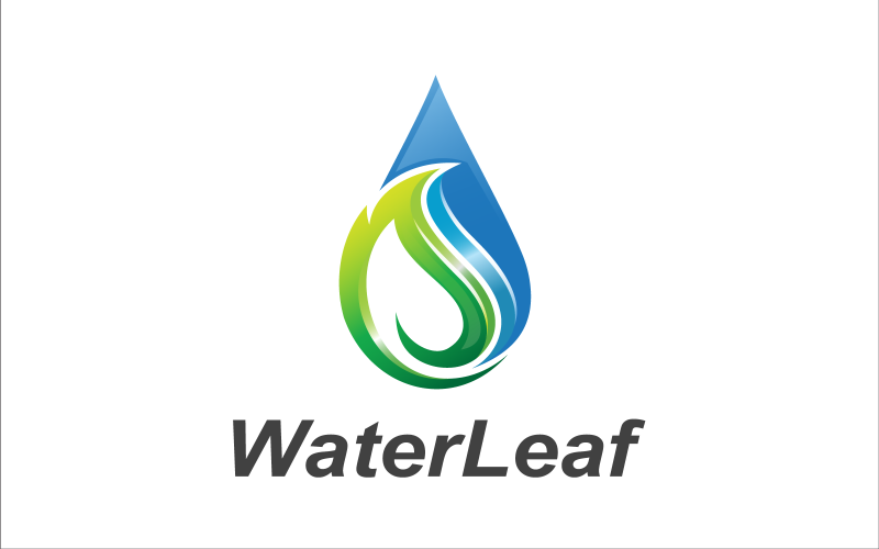 Logo NatureLeaf water Minimalistyczne Memplates