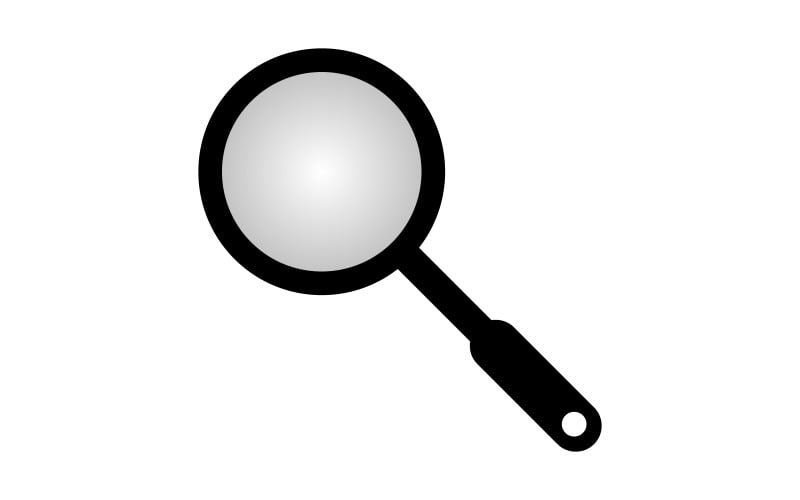 Lupa ilustrada sobre un fondo blanco y coloreada en vector