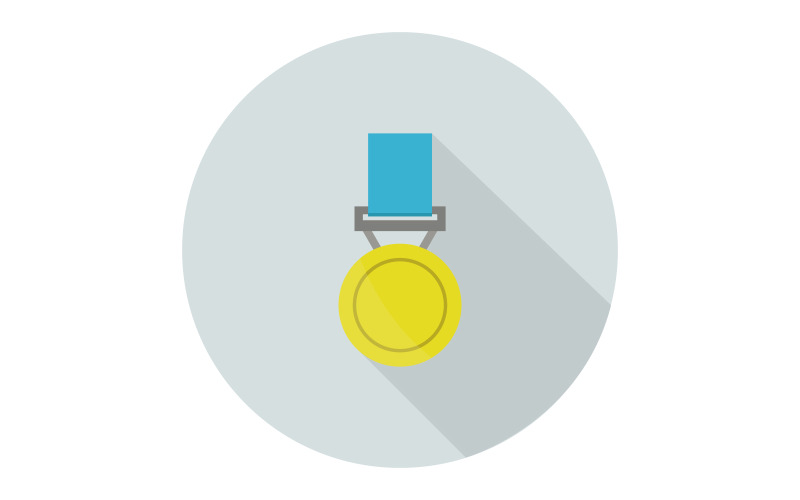 Medaile ilustrovaná a barevná na bílém pozadí ve vektoru