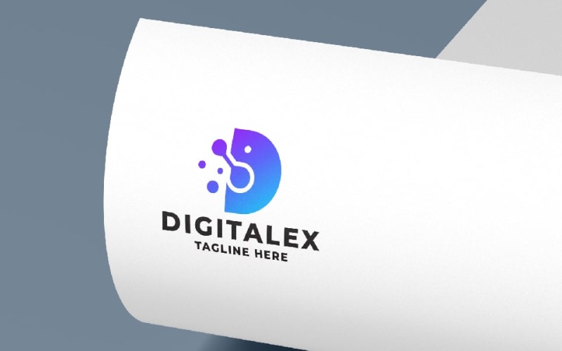 Digitale Tech Letter D Pro-logo sjabloon