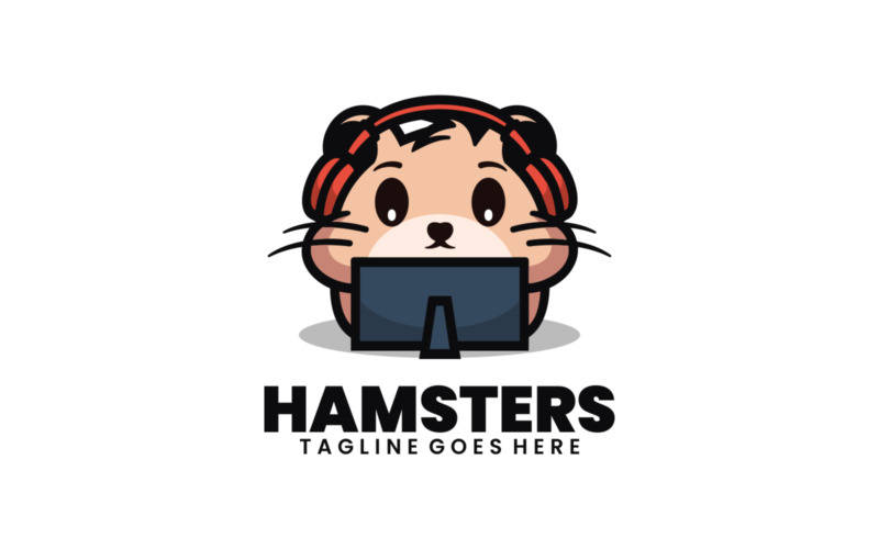 Logotipo de dibujos animados de mascota de hámsters 1