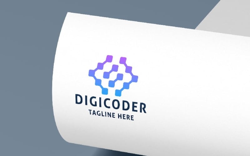 Modèle de logo Digital Coder Pro