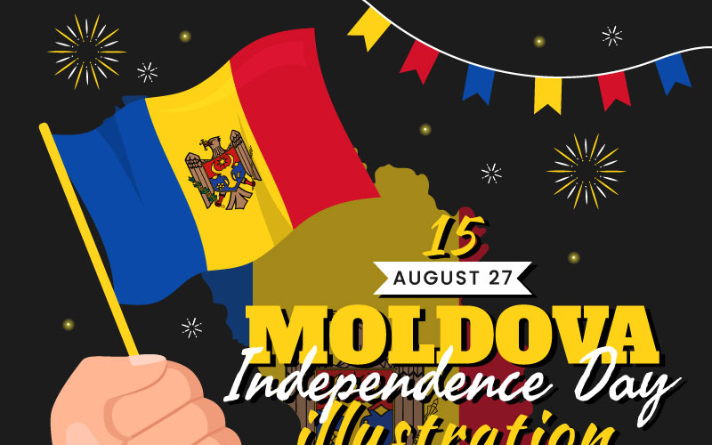 15 Moldaviens självständighetsdag Illustration