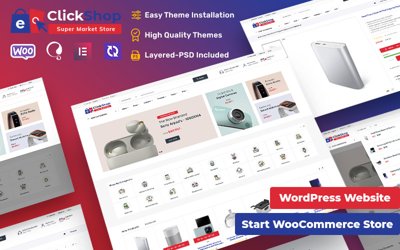 ClickShop - WooCommerce 商店的电子和小工具市场商店主题