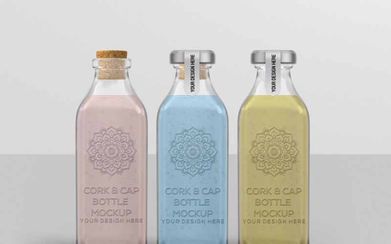 Cork & Cap Bottle Packaging Mockup