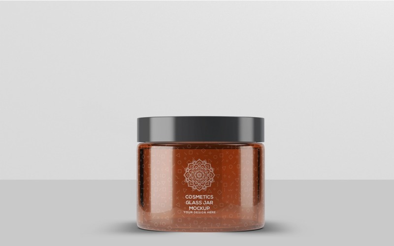 Cosmetische glazen pot mockup