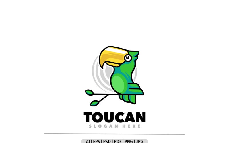 Design de logotipo de desenho animado de mascote tucano