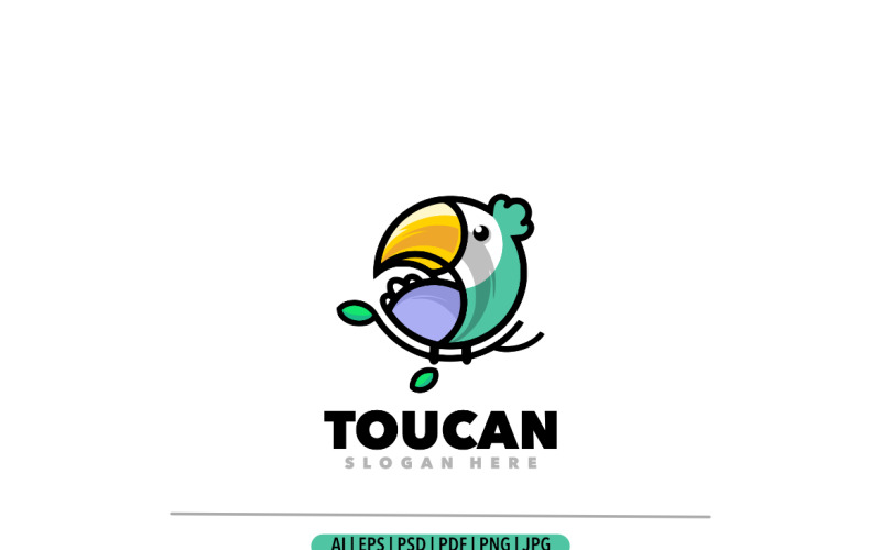 Design de modelo de design de logotipo simples tucano