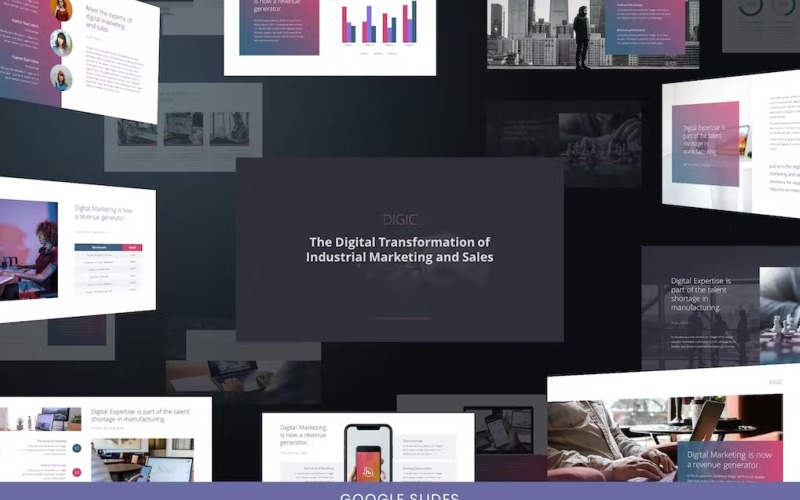Digic - Шаблон слайдов Google для цифрового маркетинга