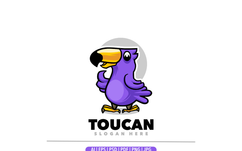 Logo drôle de dessin animé de mascotte de toucan