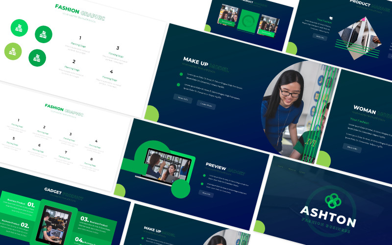 Asthon Fashion Business Powerpoint Template - TemplateMonster