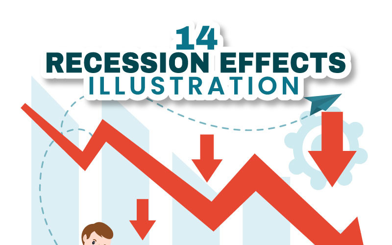 14 Efekty Recese Vektorové Ilustrace