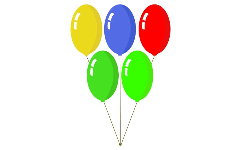 Ballonger illustrerade på en vit bakgrund och i vektor