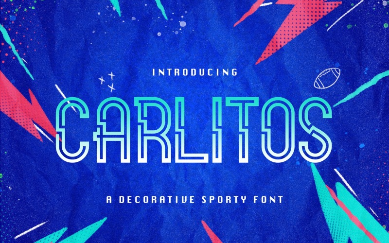 Carlitos - Decoratief sportief lettertype