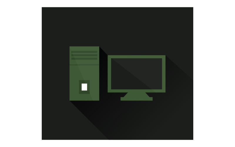 Kleurrijk computerpictogram op een witte achtergrond in vector