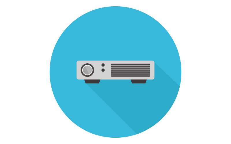 Projector op een witte achtergrond in vector