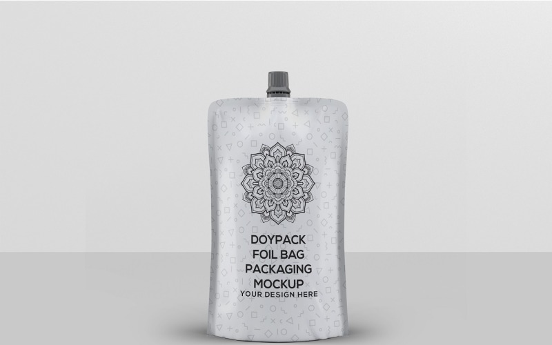 Maqueta de embalaje de bolsa de aluminio Doypack