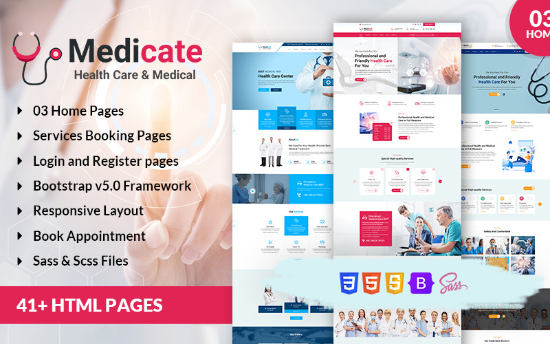 Médicaments - Modèle HTML de soins de santé et médicaux