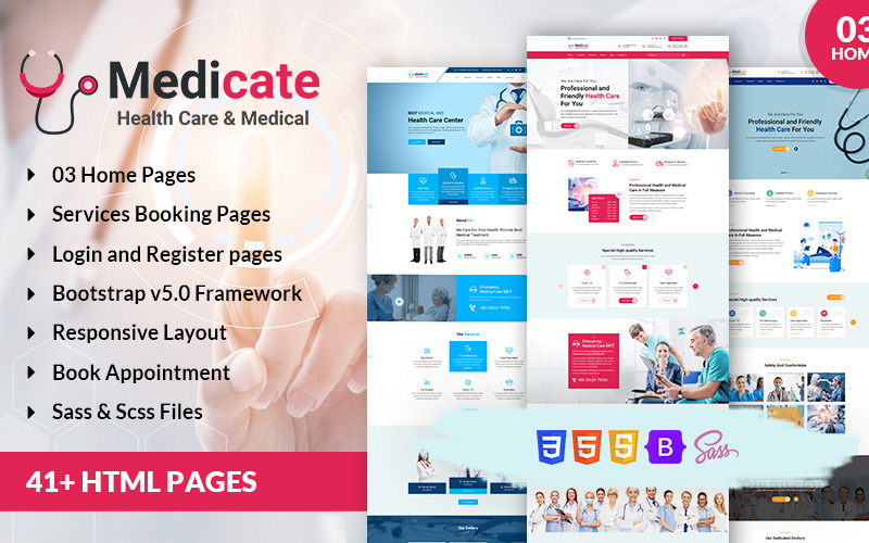 Medicate – HTML-шаблон охорони здоров’я та медицини