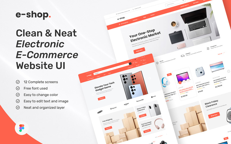 E-Shop – UI-Vorlage für das Design elektronischer E-Commerce-Websites