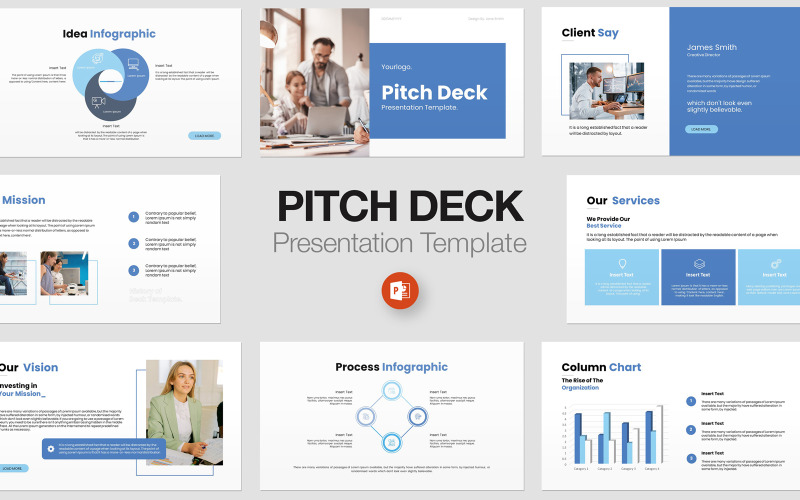 Modelo de apresentação do PowerPoint do Pitch Deck de negócios
