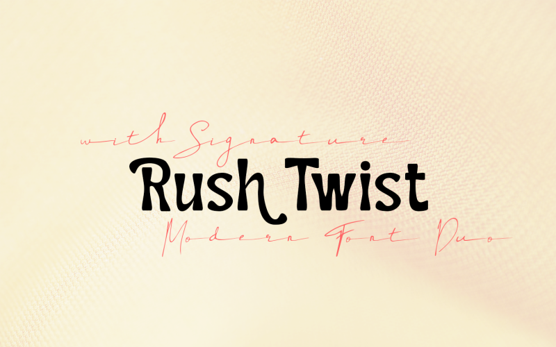 Rush Twist - Pantalla de firma Font Duo