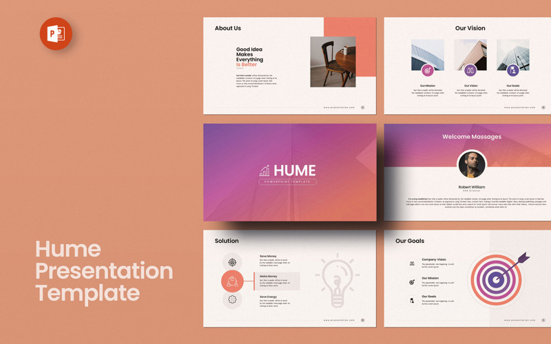 Шаблон презентации Хьюм PowerPoint