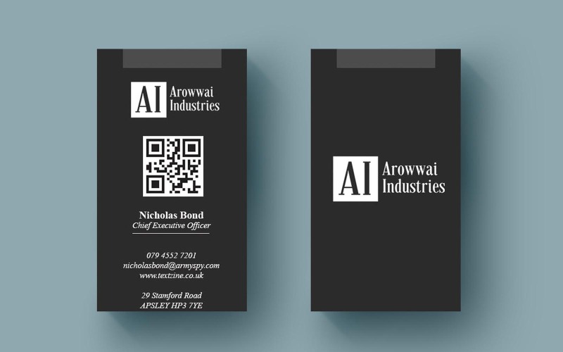 Tarjetas de presentación verticales mínimas