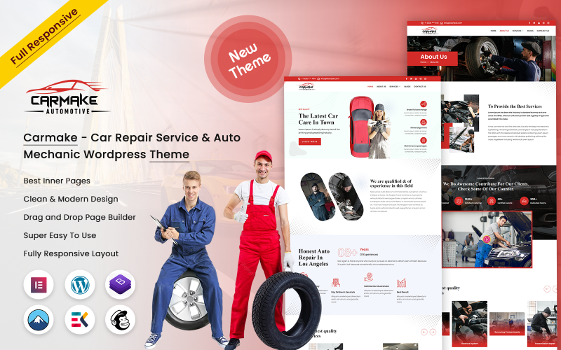Carmake - Serviço de reparo de automóveis e tema WordPress de mecânica de automóveis