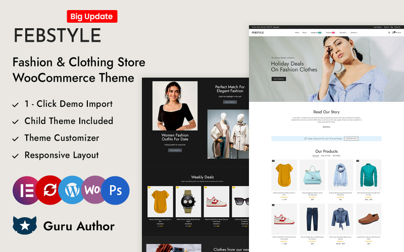 FEBSTYLE – Obchod s módou a oblečením Elementor WooCommerce responzivní téma