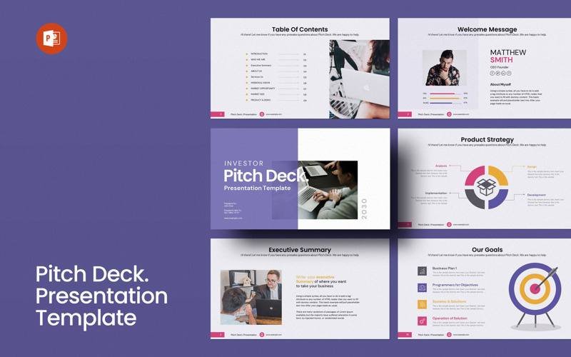 Modello di presentazione del layout del pitch deck