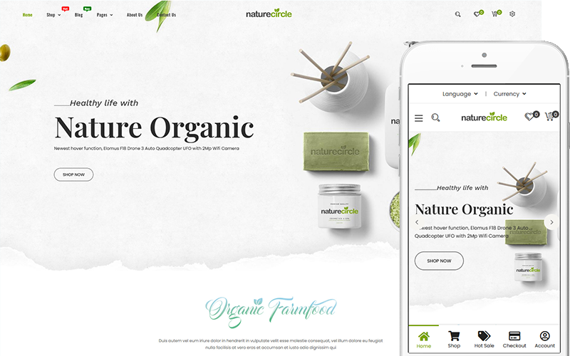 Nature Circle - Tema per il tema WooCommerce dell'azienda agricola biologica