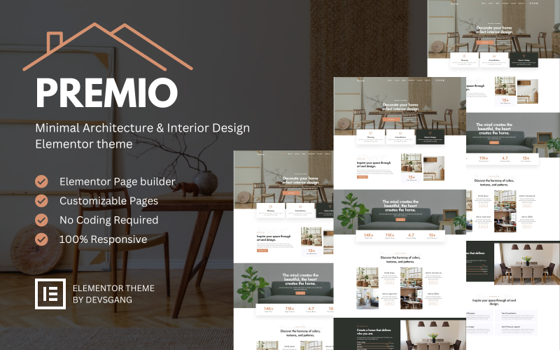 Premio - Minimal Arkitektur & Inredning Elementor-tema