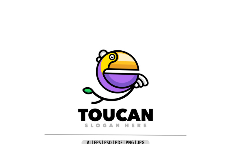 Toucan bird simple mascot symbol logo