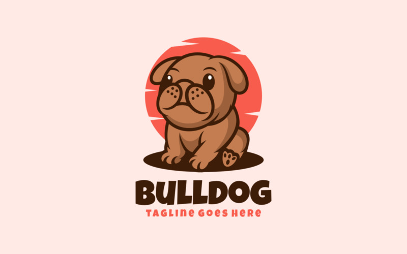 Bulldog Maskot Çizgi Film Logosu 1