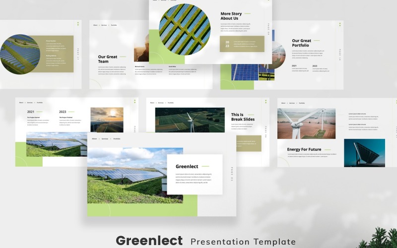 Greenlect – Google Slides-Vorlage für erneuerbare Energien