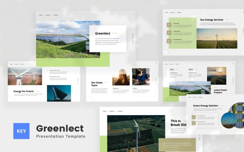 Greenlect - Modello di Keynote sull'energia rinnovabile