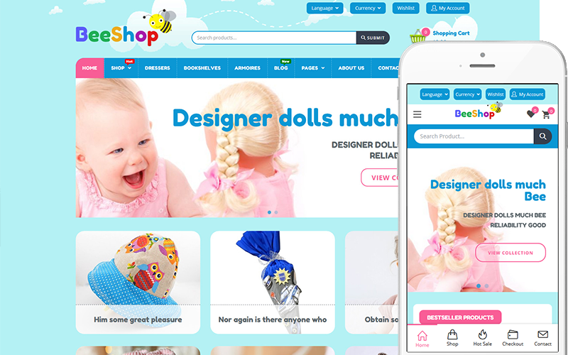 BeeShop - Thème WooCommerce pour magasin de jouets et de vêtements pour enfants