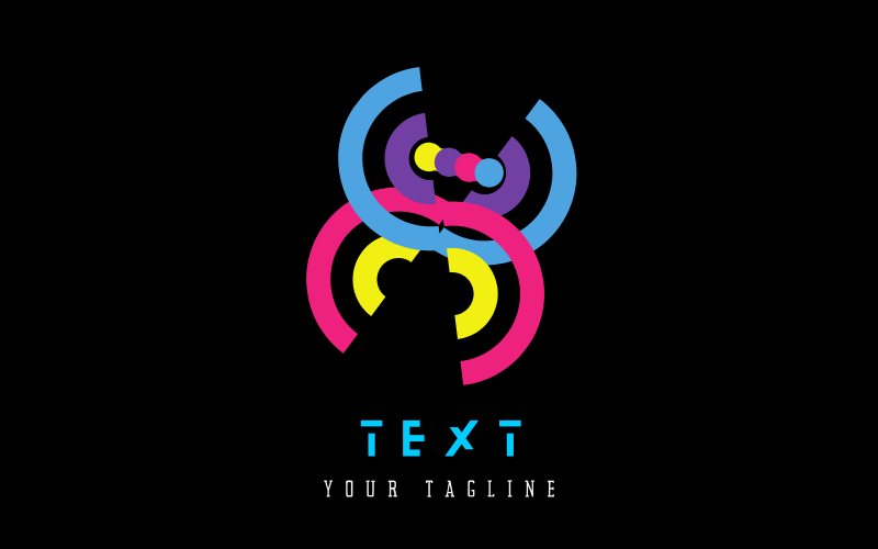Insieme del concetto di progettazione del modello di logo del tester di codice