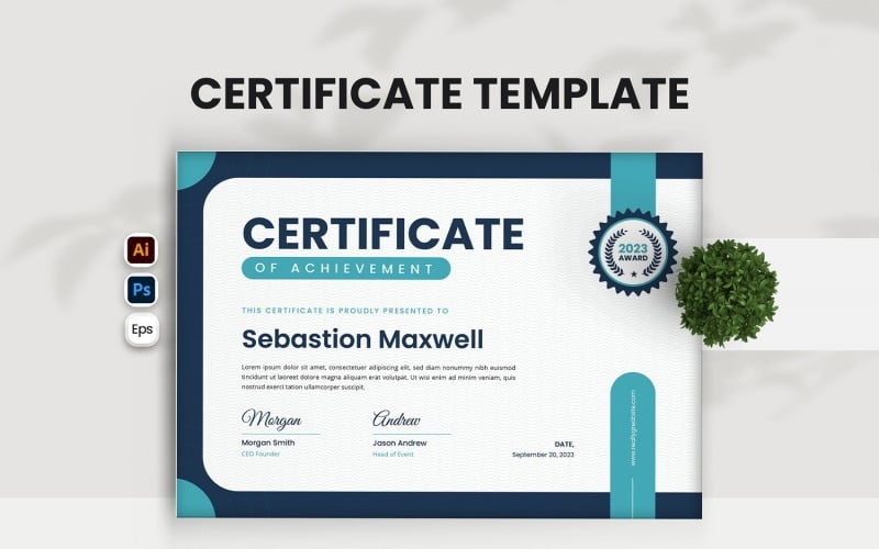 Simple Achievement Certificate #342611 - TemplateMonster