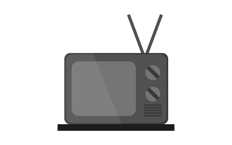 Televisão ilustrada e em vetor sobre fundo