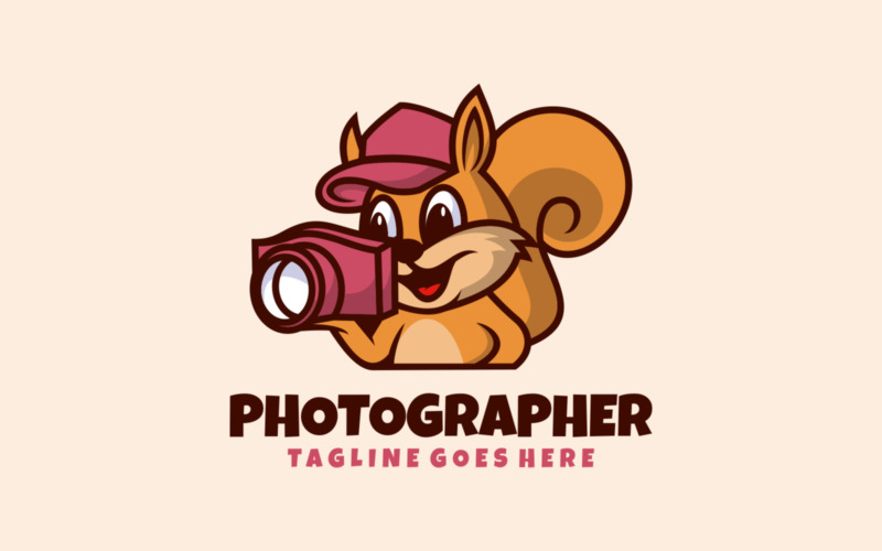 Logo kreskówka maskotka fotografa