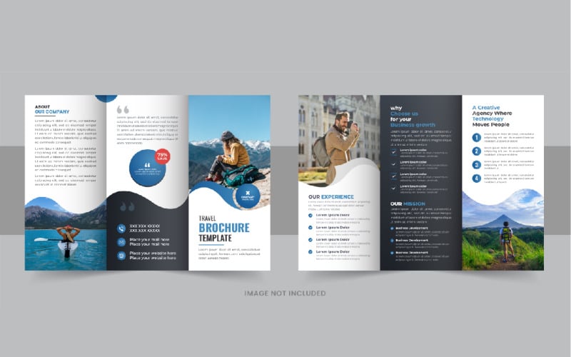 Tour and travel agency trifold brochure - TemplateMonster