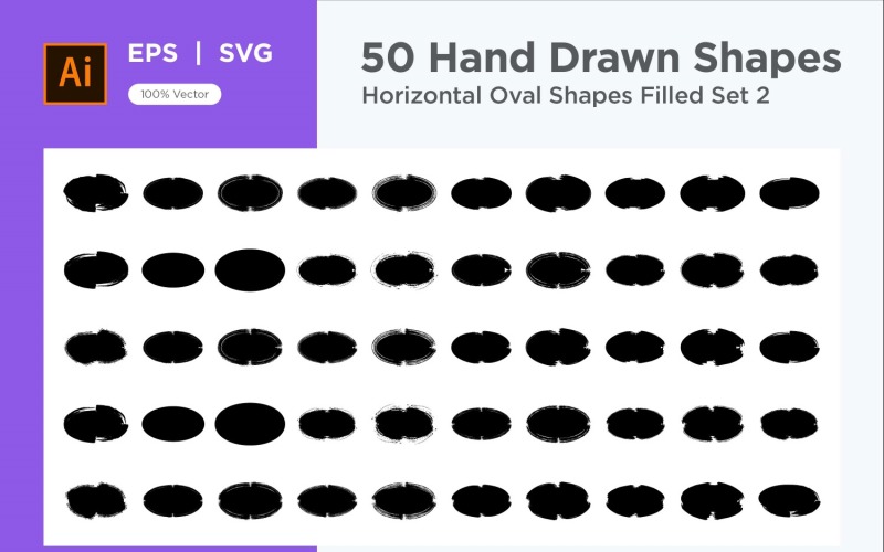 Horizontal Oval Shape Filled 50_Set V 2