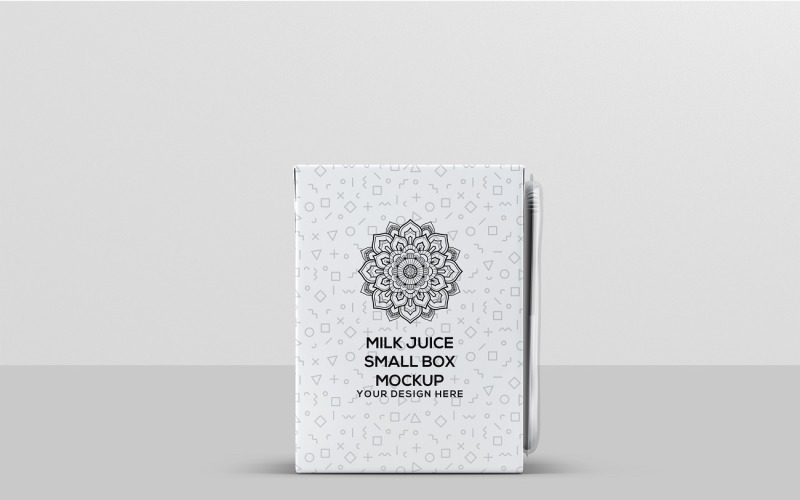 Mockup di una piccola scatola di succo o latte