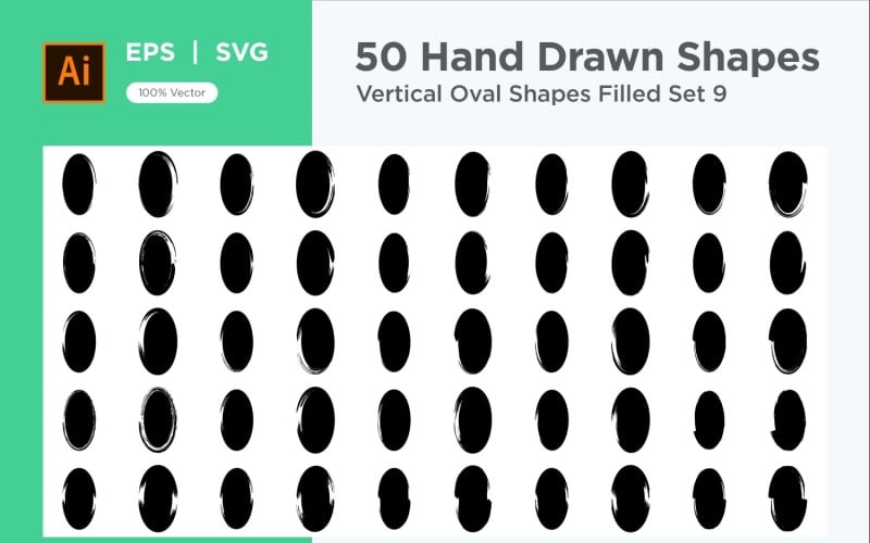 Vertical Oval Shape Filled 50_Set 9
