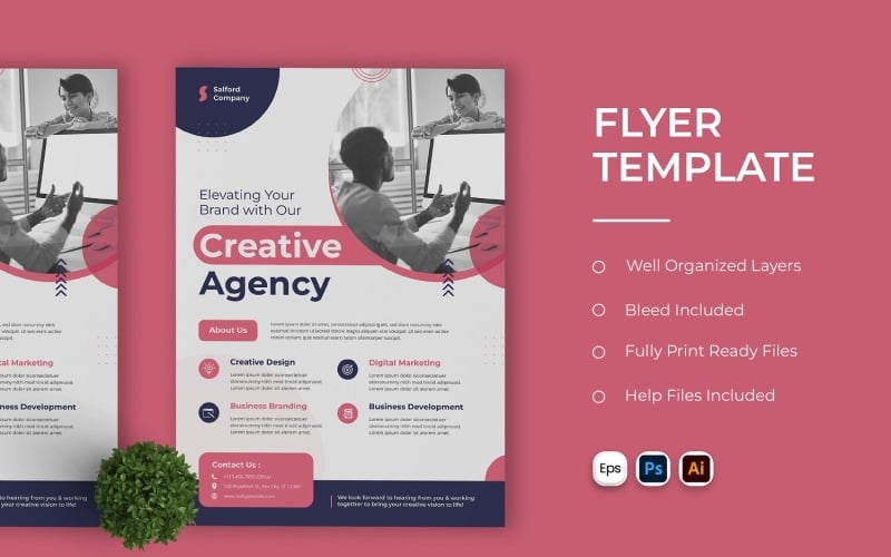 Creativ Agency Flyer Template #342913 - TemplateMonster