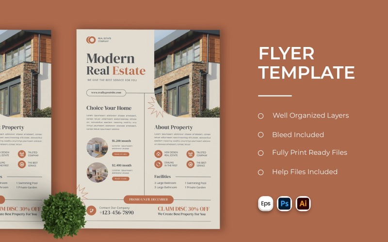 Flyer Examples Real Life Modern Real Estated Flyer Template #342927 - TemplateMonster